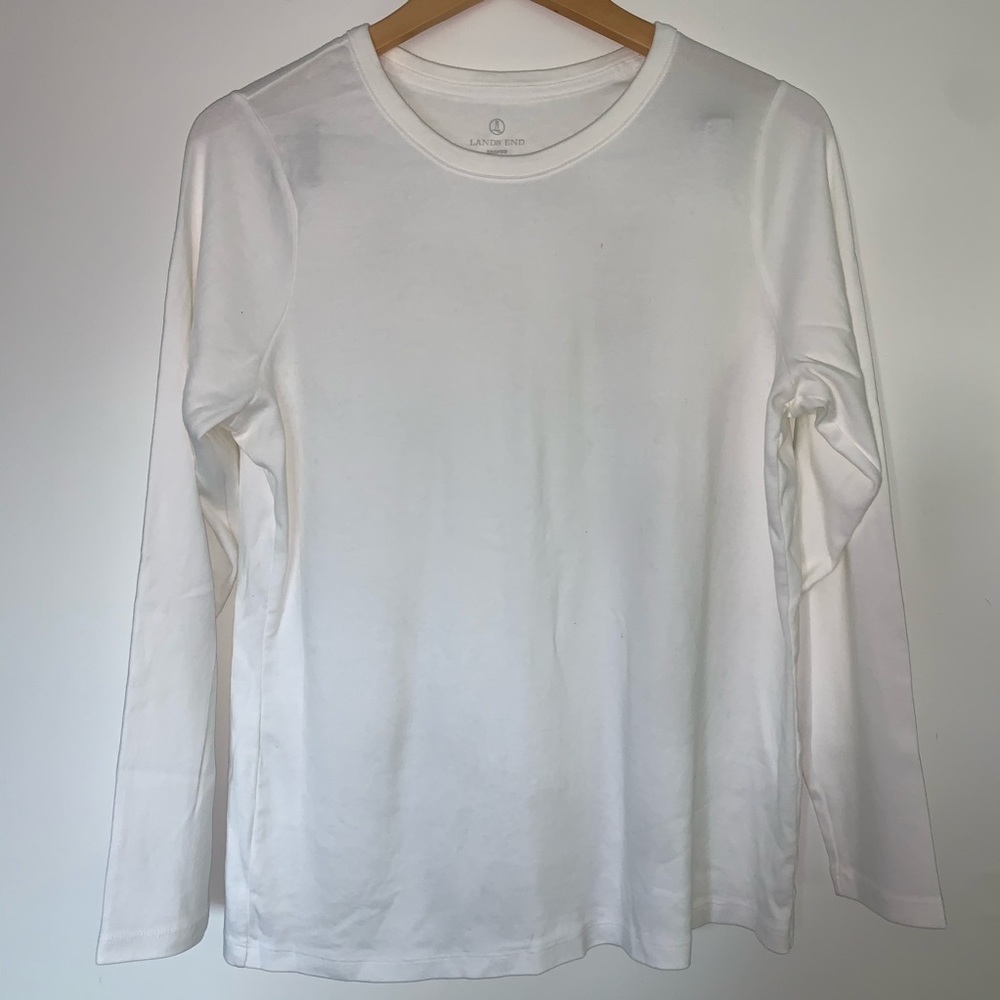 Lands End white long sleeve shirt